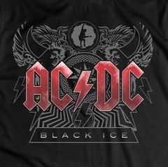 T-Shirt AC DC Black Ice AC/DC Rock ufficiale maglia maglietta originale adulto