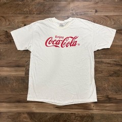 Vintage Y2K Coca-Cola T-Shirt Mens XL White 1998 Hanes Heavyweight Graphic Tee
