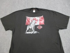 Harley Davidson Shirt Mens 4XL XXXXL Black Canada Wolf Logo Motorcycle Biker