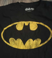 Batman DC Comics Graphic T-Shirt Mens Large Black Solid Short Sleeve Cotton