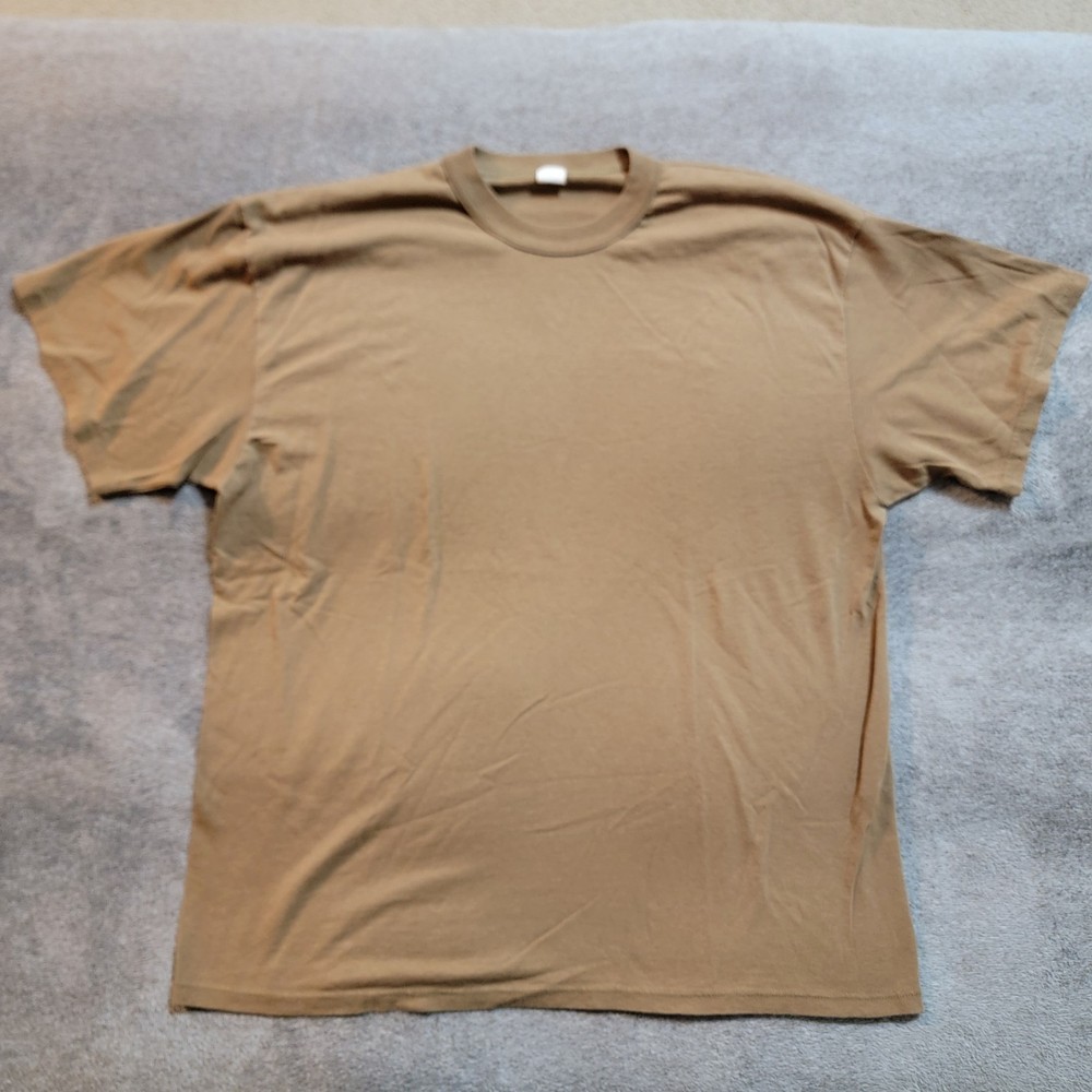 Vintage 80s 90s Soffe Blank T-Shirt Mens 2XL Brown Made in USA Retro Skater Tee