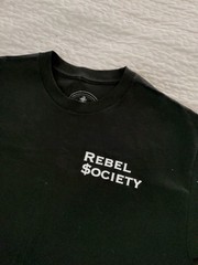 Men’s Black Rebel Society Short Sleeve T-shirt Sword Scales Snake Cotton Grunge
