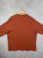 Member’s Mark Shirt Mens 2XL Orange Soft Wash Thermal Crewneck Long Sleeve New