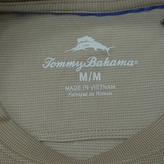 Tommy Bahama T-Shirt Mens Medium SS Beige Twill New Bali Skyline Logo $54
