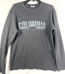Columbia Sportswear Men’s Medium Gray Waffle Knit Long Sleeve Crew Neck Shirt