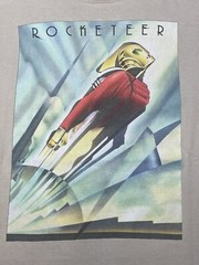 Vintage 90s Disney The Rocketeer Movie Promo Shirt Size XL Beige Made In USA