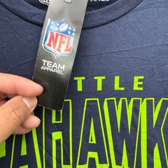 NFL Team Apparel Seattle Seahawks T-Shirt Mens XL Navy Short Sleeve Athletic