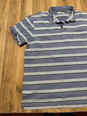Goodthreads Shirt Men’s XXL Blue Grey Green Black Striped 1/4 Button Collared