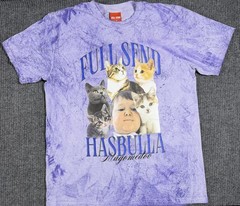 Full Send Shirt Mens Large Hasbulla Cats Graphic Tee Tie Dye Purple Streetwear