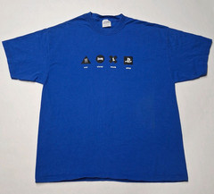 E3 NOS Sony PlayStation Staff Shirt XL Blue SCEA Employee Booth Promo PS2 Mint