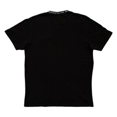 Wu-Wear Wu-Tang Clan Shirt Medium Black Embroidered Spellout Ribbed Collar Logo