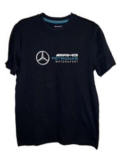 Mercedes AMG Petronas Motorsport Shirt Mens Black Teal Short Sleeve Racing Sz S