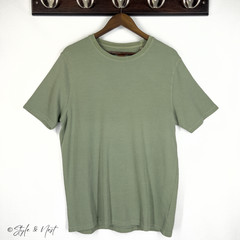 Common People Waffle Knit Tee Medium Sage Green Cozy Ribbed