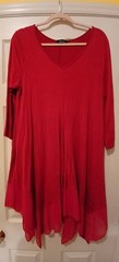 AMZPLUS XL Asymetric Shirt Dress. 3/4 Lengh Sleeves. Colors: 1 Brown Or 1 Red