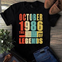 October 1986 The Birth Of Legends Vintage Unisex Tshirt