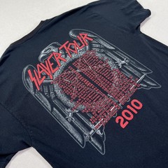 Slayer Shirt Mens XL Black Hanes Heavyweight 2010 Tour Band Tee Back Hit