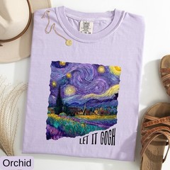 Let It Gogh Starry Night T-Shirt Van Gogh Art Comfort Colors Tee, Art Lover Gift
