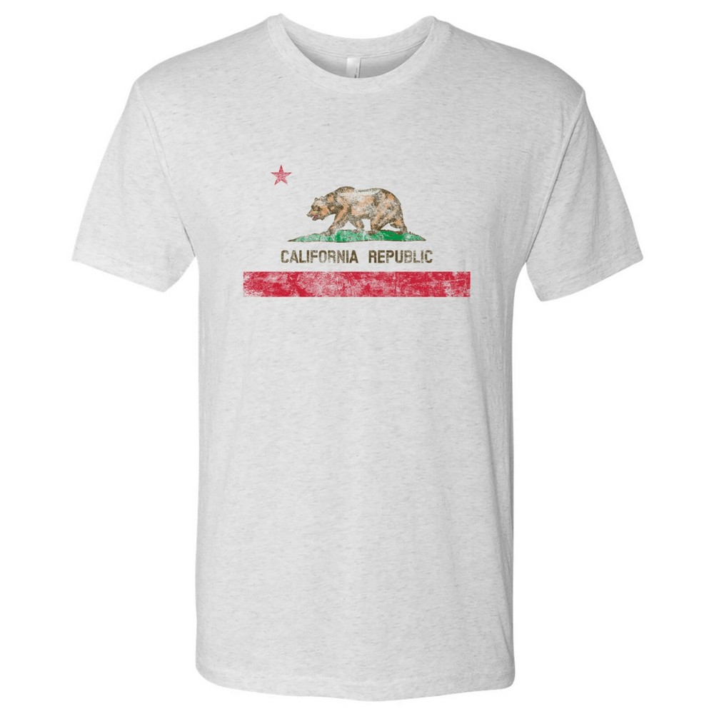 California Flag State Pride Hometown Triblend Mens T-Shirt – Heather White