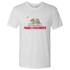 California Flag State Pride Hometown Triblend Mens T-Shirt – Heather White