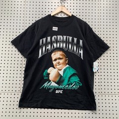 NEW UFC Hasbulla Shirt Mens Medium Black Short Sleeve Magomedov NWT 21×27.5