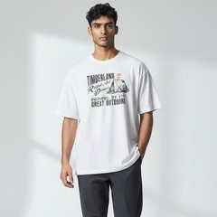 Timberland Cotton Graphic T-Shirt Men’s Size XL White Casual Outdoors Soft NWT