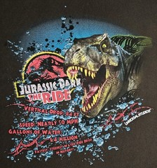 Vintage Universal Studios Jurassic Park the Ride Graphic T Shirt Sz L Rare