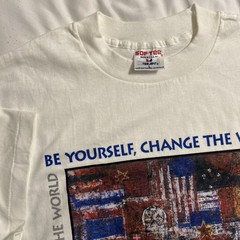Vintage Giovanni Be Yourself Change The World Art Tee Made In USA Deadstock