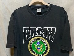 Army Shirt Adult Large Black Spell Out Logo Pullover Tee Mens