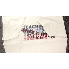 80s Hanes Teachers Handle With Care T-Shirt Ivory Single Stitch M