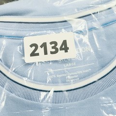 Mack Weldon Silver T-Shirt Mens Sz Large Blue Supima Cotton Blend Stripe Collar