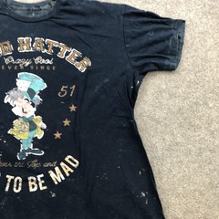 Disney Mad Hatter Shirt Mens XL Black Alice In Wonderland Graphic Tee
