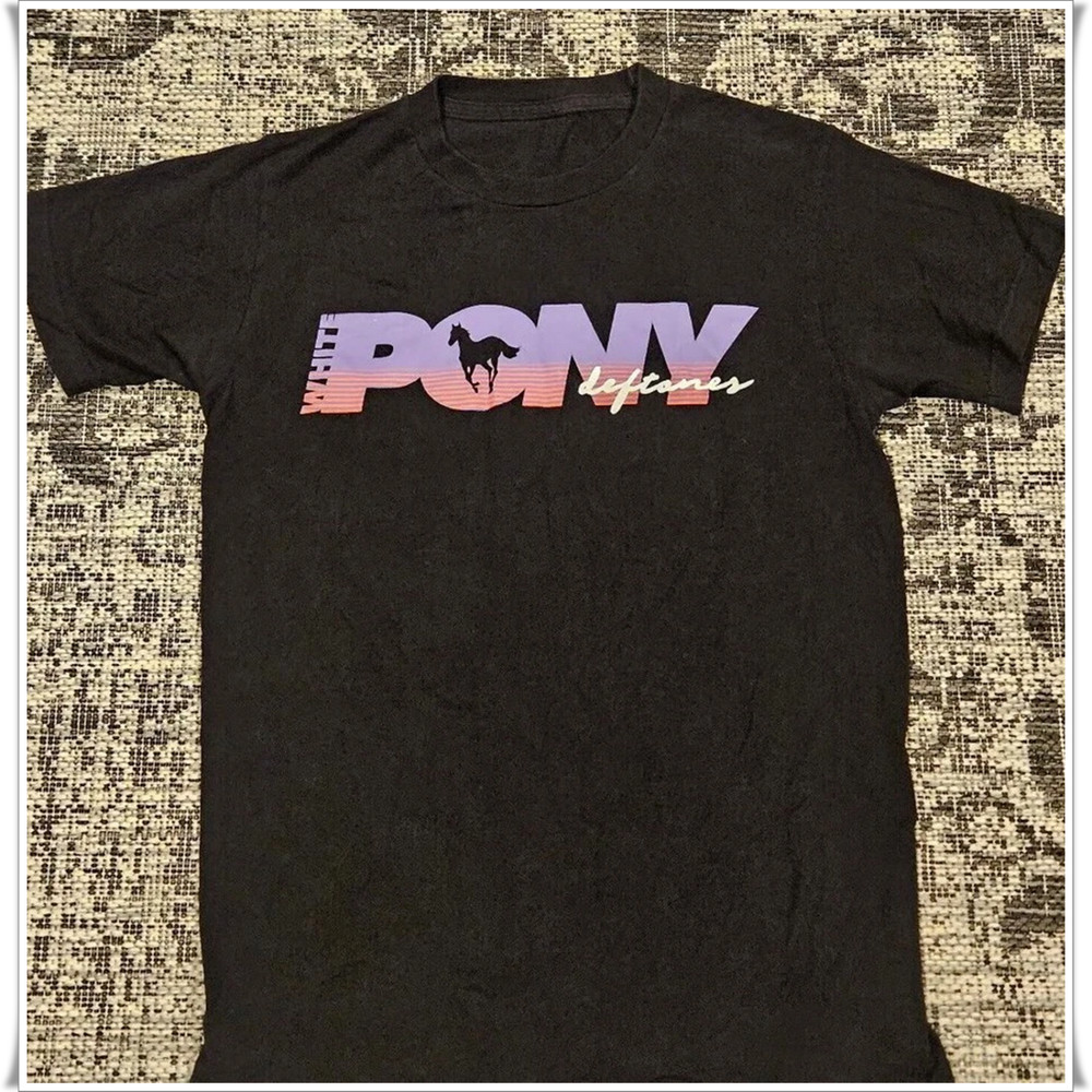 Deftones White Pony Text T-Shirt, Unisex Black Cotton T-shirt, Size S-5XL