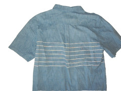 VANS Blue Jean Denim-Style Cotton BUTTON-UP T-SHIRT Summer Surf Skate Men’s L