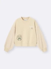 Pokémon Peaceful Place GU Pokepeace Combination Sweat Pullover BEIGE Rowlet