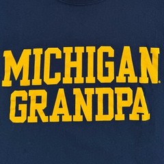 University of Michigan Grandpa Yellow Navy Blue Short Sleeve College T-Shirt XL