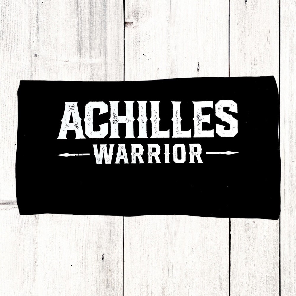 Unisex Black Graphic T-Shirt AchillesWarrior Logo 100% Cotton Fits True To Size