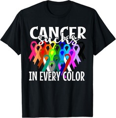 Cancer Sucks In Every Color Fighter _ Fight The Cancer Gift T-Shirt New