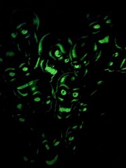 Liquid Blue Glow In The Dark Green Skulls 3/6 Mafia Travis Scott RARE 2017 Men L