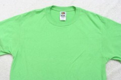 Fruit of the Loom Green Cotton Polyester Short Sleeve Solid T-Shirt Medium B15