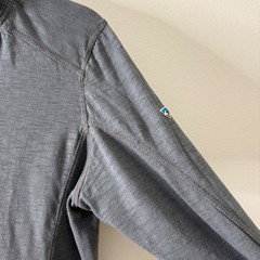 Kuhl Mens Gray Cotton Lyocell Blend Long Sleeve Henley Shirt Size Medium