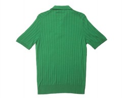 Sartorio Napoli $875 Green Ribbed Extra Slim Polo Shirt Knit Cotton Jersey L