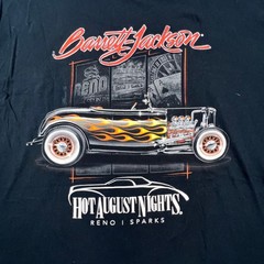 Barrett-Jackson Hot August Nights T-Shirt Mens XXL Black Hot Rod Flame Graphic