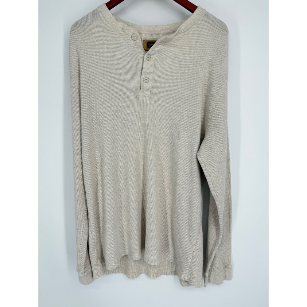 The Foundry Mens Thermal Henley Shirt XL Tall Gorpcore Outdoor Casual Classic