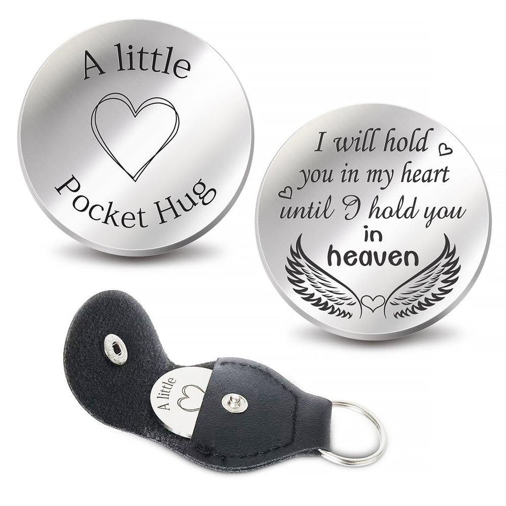Memorial Sympathy Keychain, Stainless Steel Token, Pocket Clip, In My Heart, …