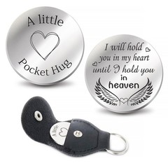 Memorial Sympathy Keychain, Stainless Steel Token, Pocket Clip, In My Heart, …