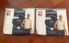 4 Pack Jockey Men’s 100% Cotton Tanks Made in America Size Medium New