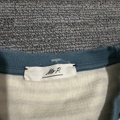 Mr P. Porter Shirt Mens Large White Cotton Crewneck Textured Knit Short Sleeve