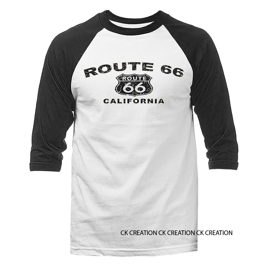 Route 66 Main Street of America California Graphic 3/4 Sleeve Raglan