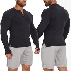 Men’s 1/4 Zip Long Sleeve Shirt Quick Dry Running Tops Athletic Quarter T-Shirt