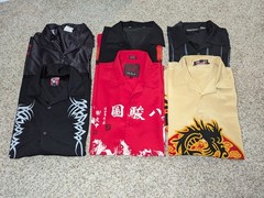 Lot Of 6 Shirts Dragon Flames Black Mixed Brands Sizes